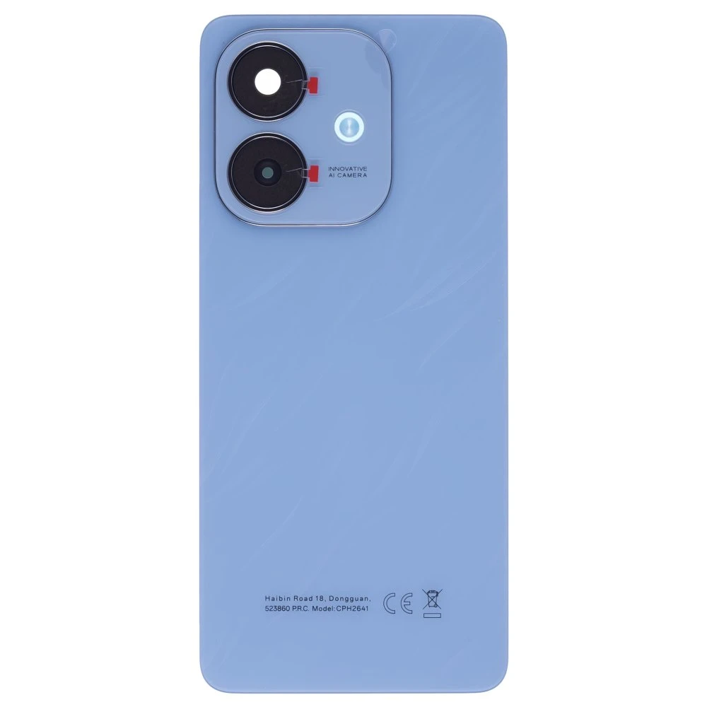 Задняя крышка для OPPO A3x (CPH2641) (голубой) (в сборе со стеклом камеры)