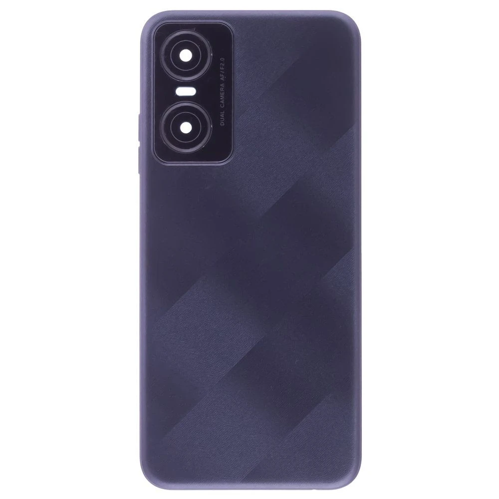 Задняя крышка для Tecno Pop 6 Pro (BE8) (черный) (в сборе со стеклом камеры)