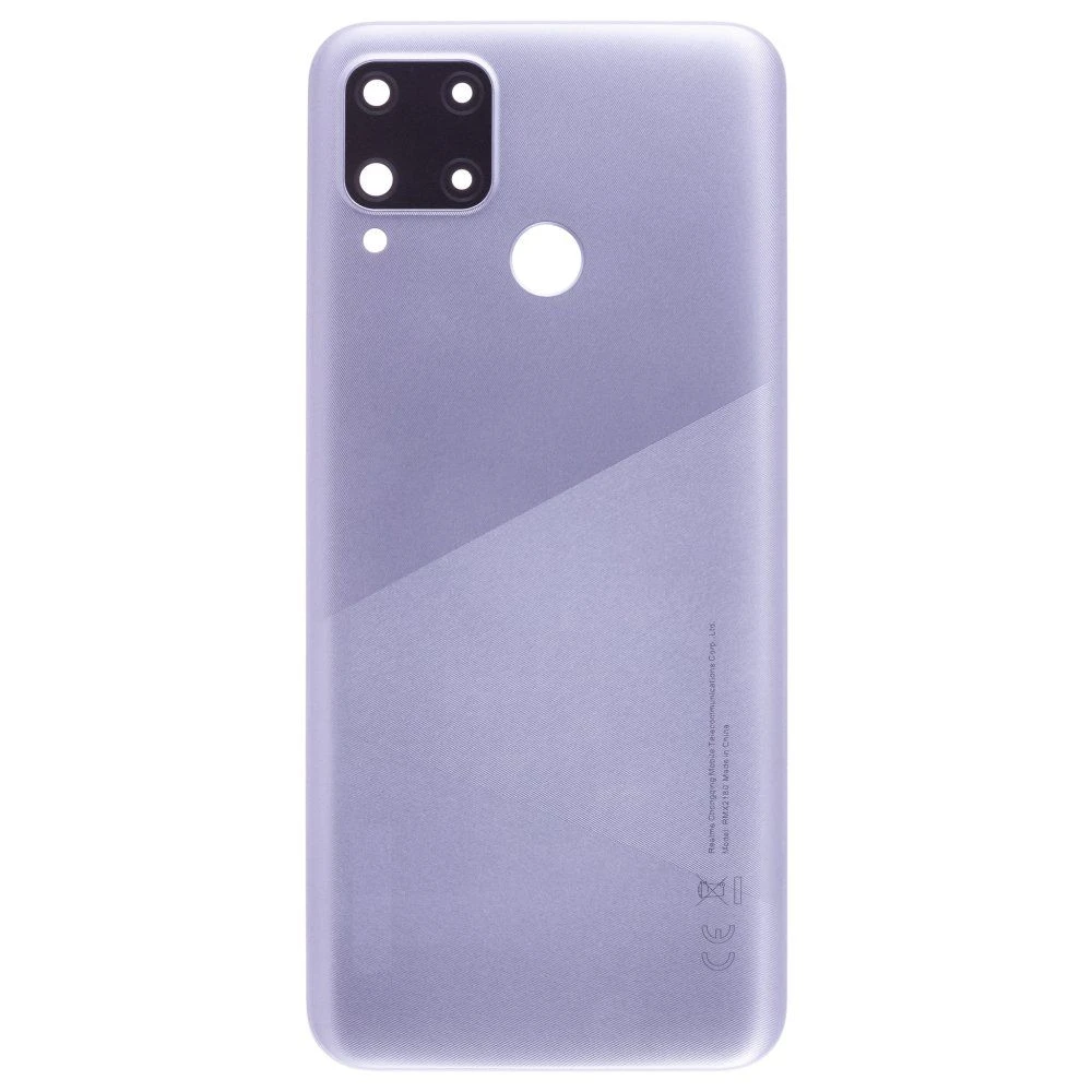 Задняя крышка для Realme C15 (RMX2180) (серебристый) (в сборе со стеклом камеры)