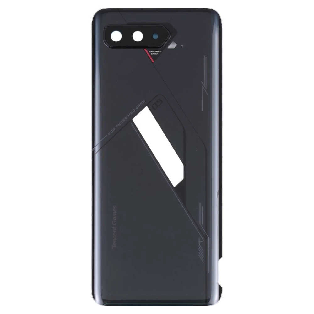 Задняя крышка для Asus ROG Phone 5 Pro (ZS673KS) / ROG Phone 5s Pro (ZS676KS) (черный) (в сборе со стеклом камеры) (ORIG100)