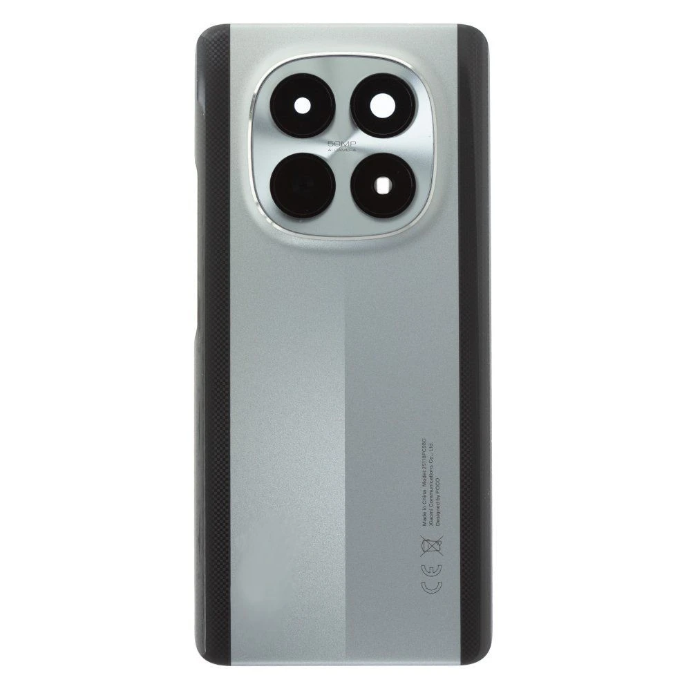 Задняя крышка для Xiaomi Poco M8 5G (25118PC98G) (серый) (в сборе со стеклом камеры)