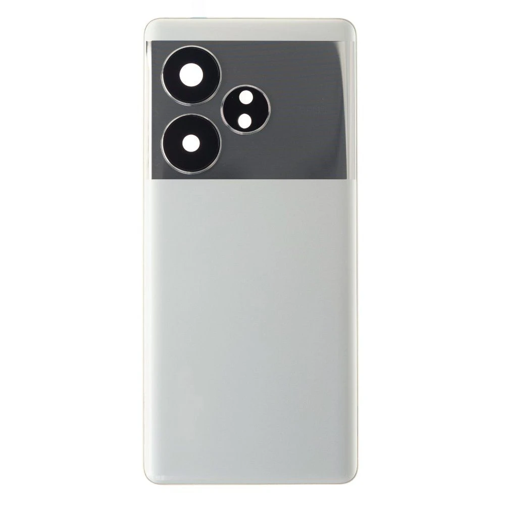 Задняя крышка для Realme GT 6 (RMX3851) (серебристый) (в сборе со стеклом камеры) (ORIG100)