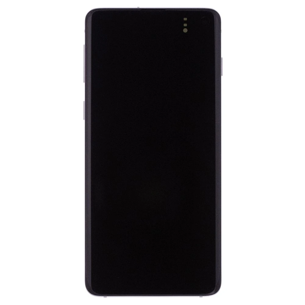 Дисплей для Samsung G973 Galaxy S10 + тачскрин (серебристый) (в рамке) (ORIG100) (возможен дефект ЛКП)