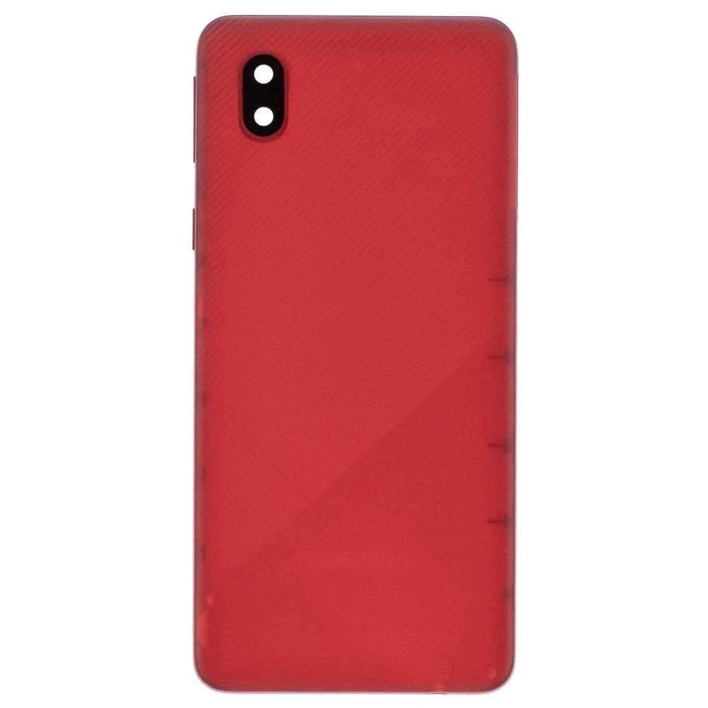 Задняя крышка для Samsung A013 Galaxy A01 Core (красный) (в сборе со стеклом камеры)