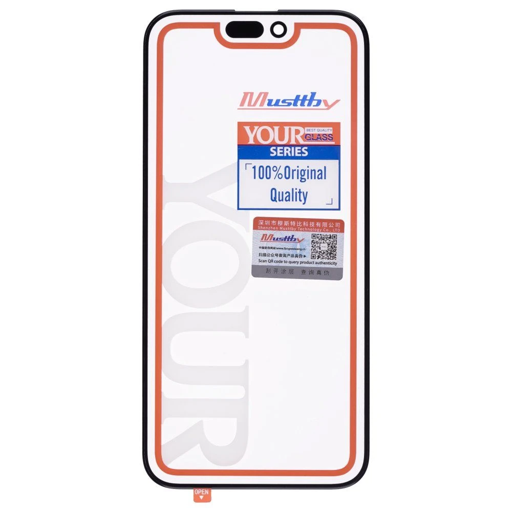 Стекло модуля для Apple iPhone 15 Pro Max + OCA (Musttby) (Premium)