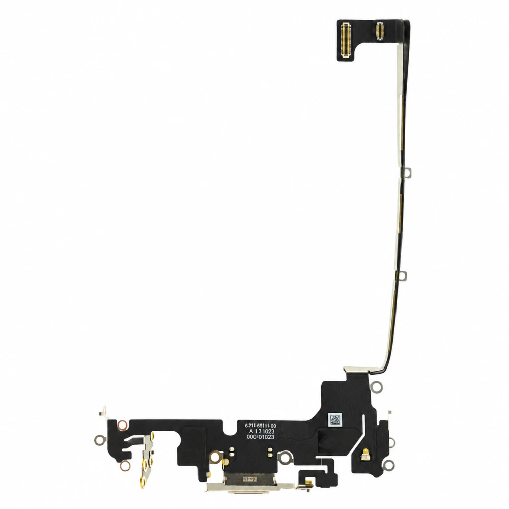 Шлейф для Apple iPhone 18 Pro (SIM + eSIM) с комп. + разъем зарядки + микрофон (белый) (ORIG100)