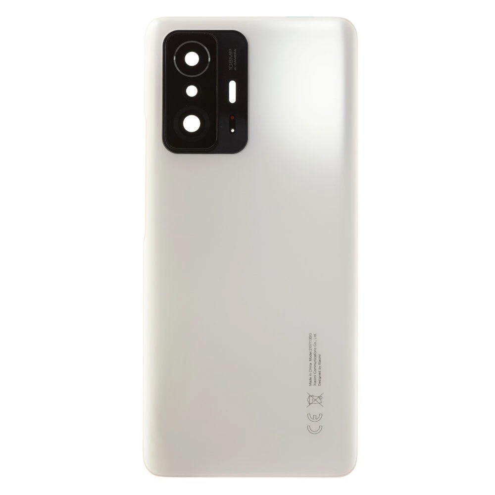 Задняя крышка для Xiaomi 11T Pro (2107113SG) (белый) (в сборе со стеклом камеры) (ORIG100)
