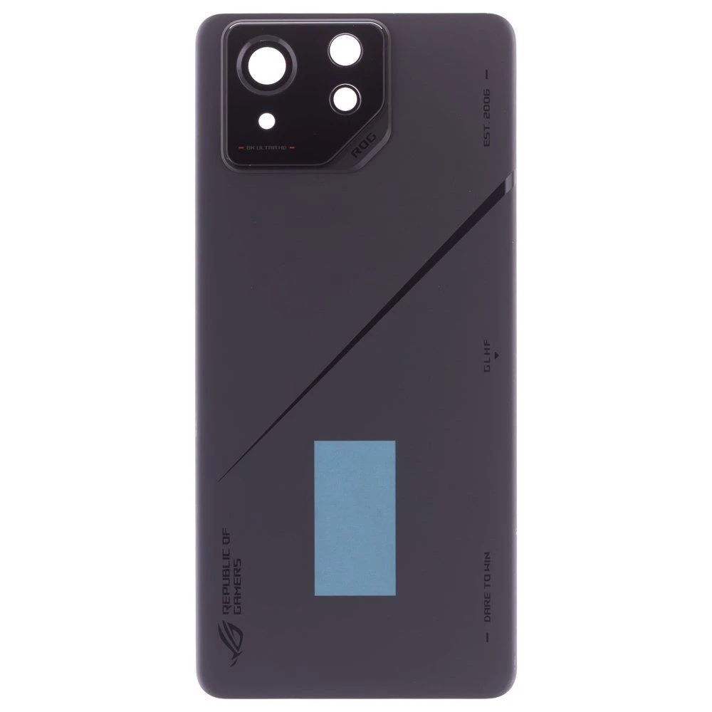 Задняя крышка для Asus ROG Phone 8 Pro (AI2401) (черный) (в сборе со стеклом камеры) (ORIG100)