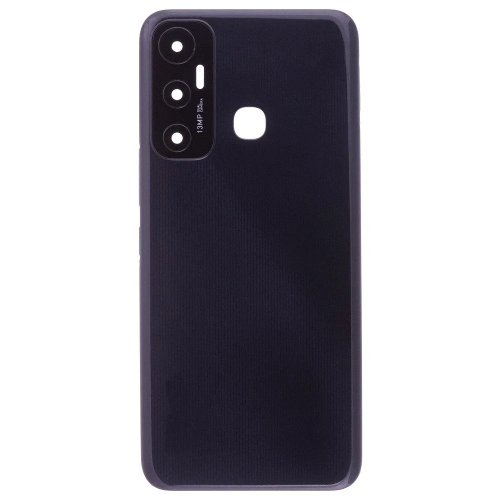 Задняя крышка для Infinix Hot 11 (X662) (Helio G70) (черный) (в сборе со стеклом камеры)