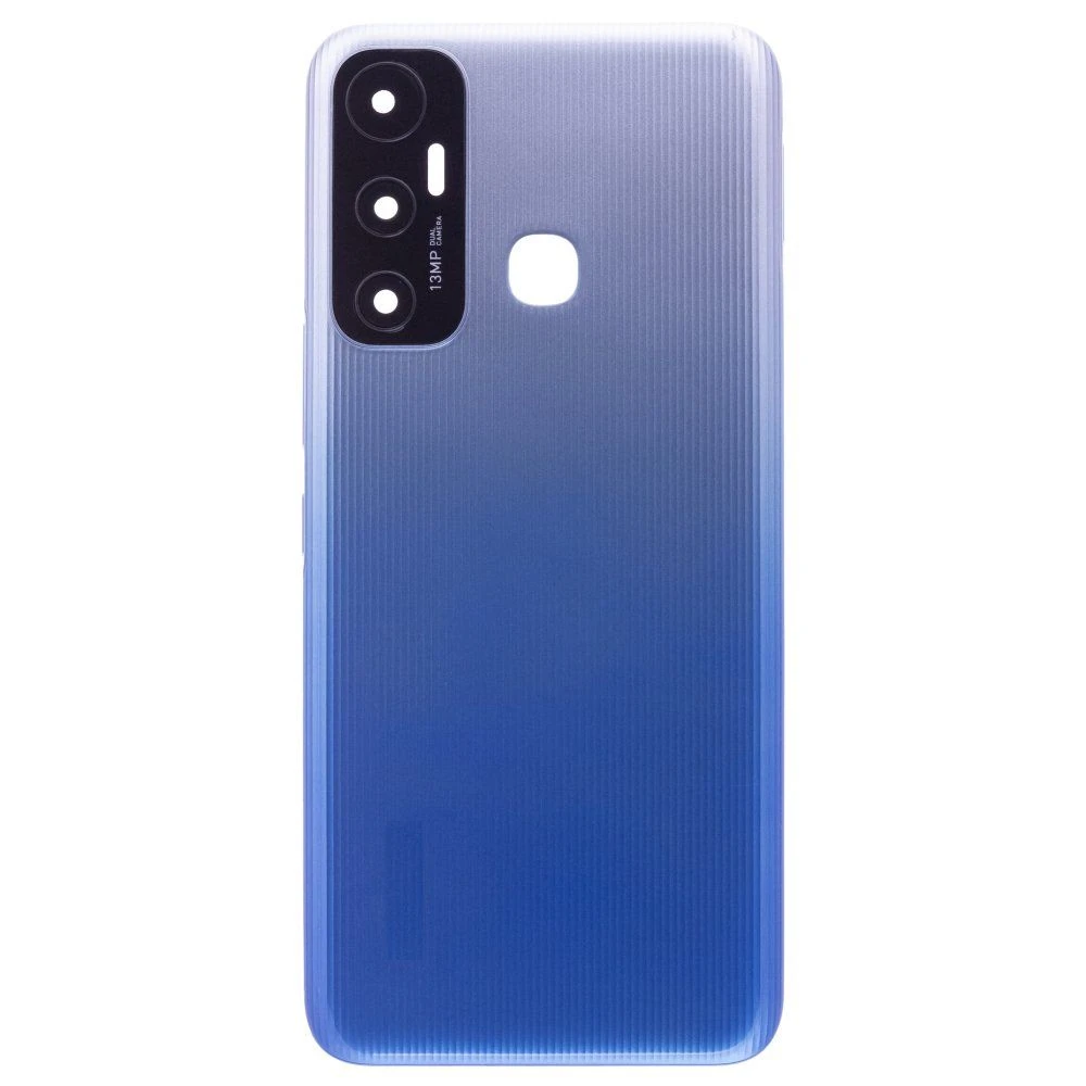 Задняя крышка для Infinix Hot 11 (X662) (Helio G70) (голубой) (в сборе со стеклом камеры)