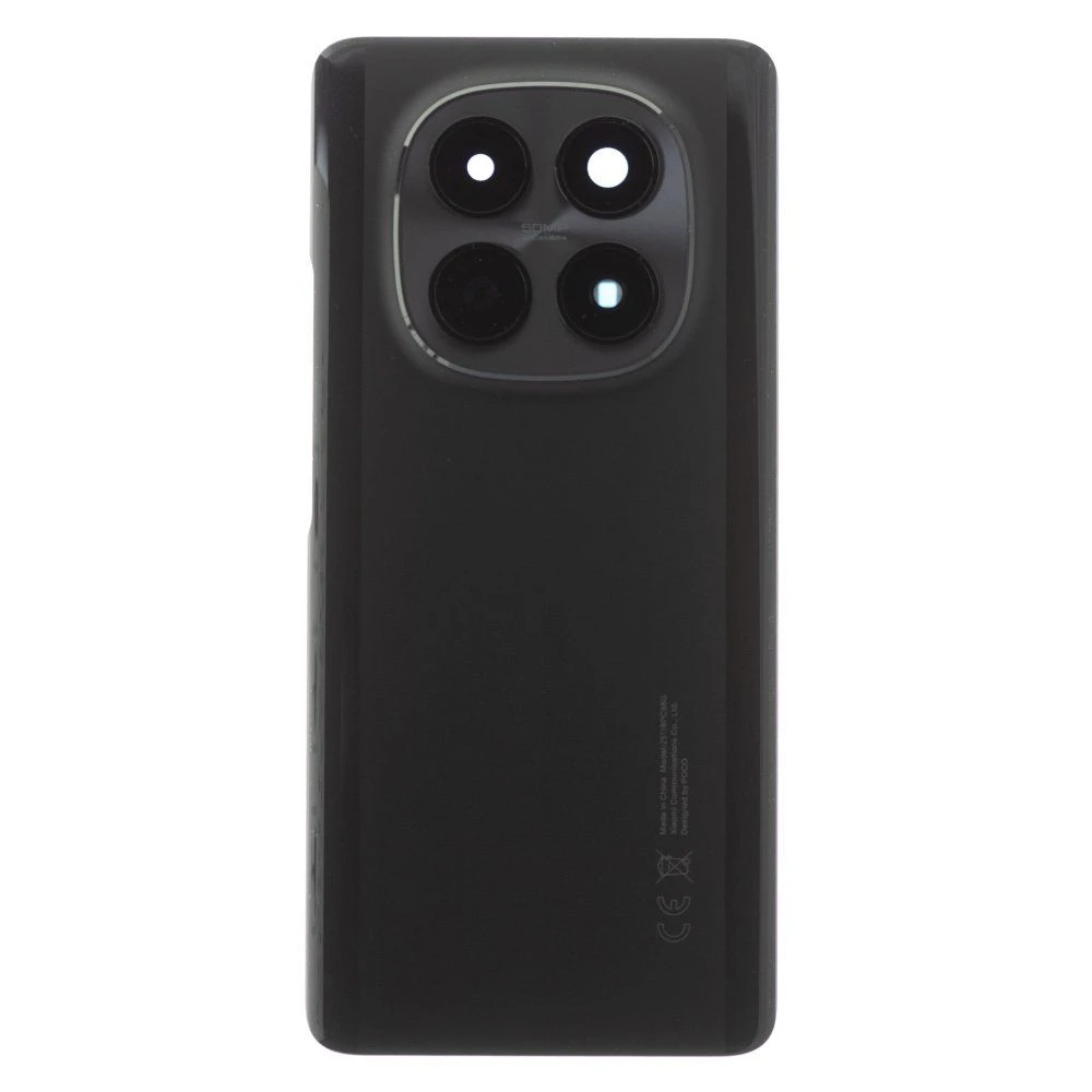 Задняя крышка для Xiaomi Poco M8 5G (25118PC98G) (черный) (в сборе со стеклом камеры)