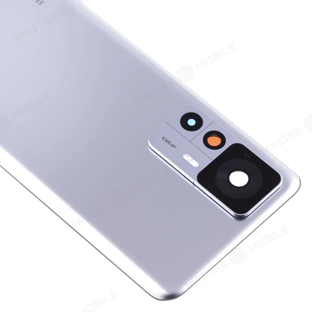 Задняя крышка для Xiaomi 12T (22071212AG) (серебристый) (в сборе со стеклом камеры) (ORIG100) фото №3