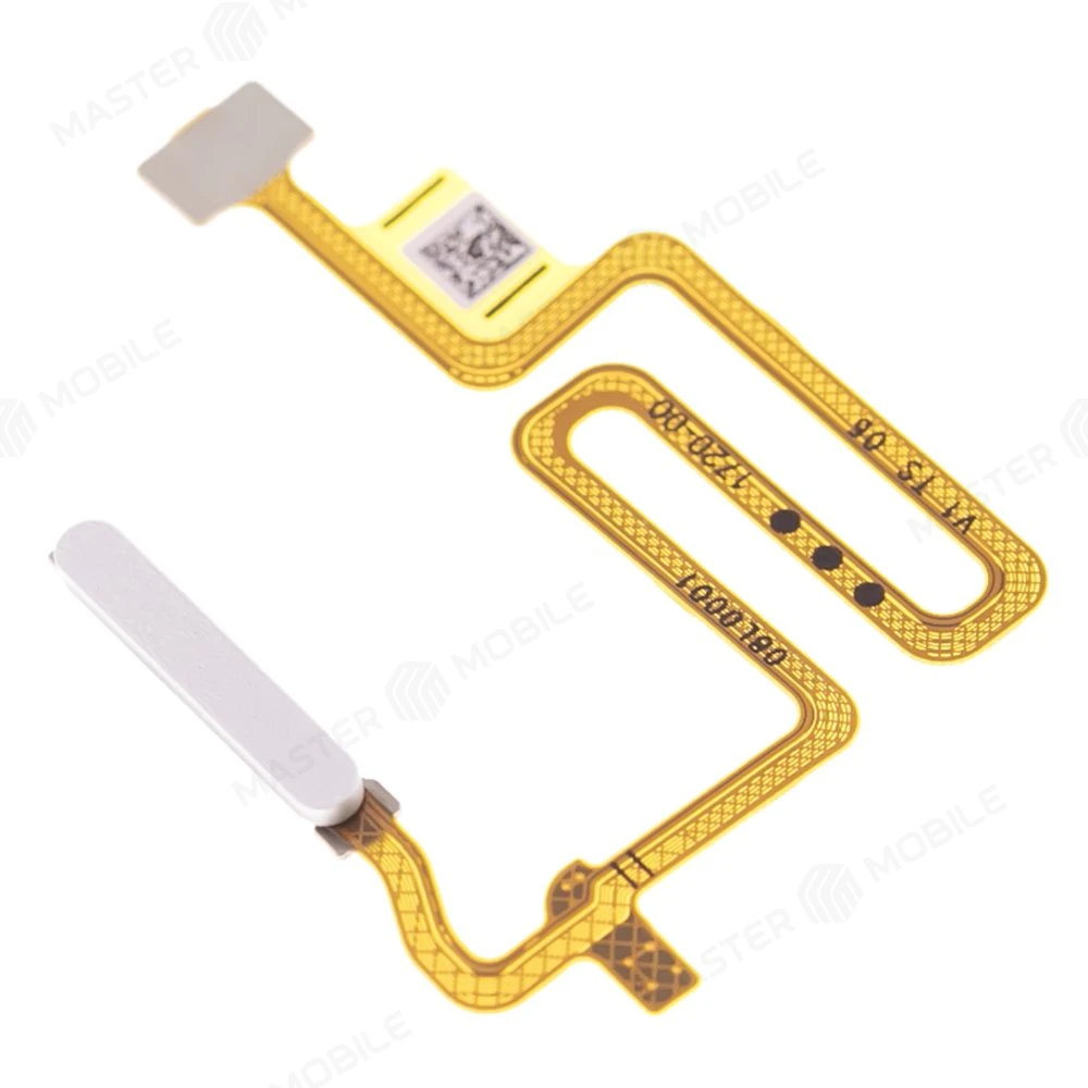 Шлейф для Realme 9 5G (RMX3474) с комп. + сканер отпечатка пальца (кнопка включения) (серебристый)  фото №3