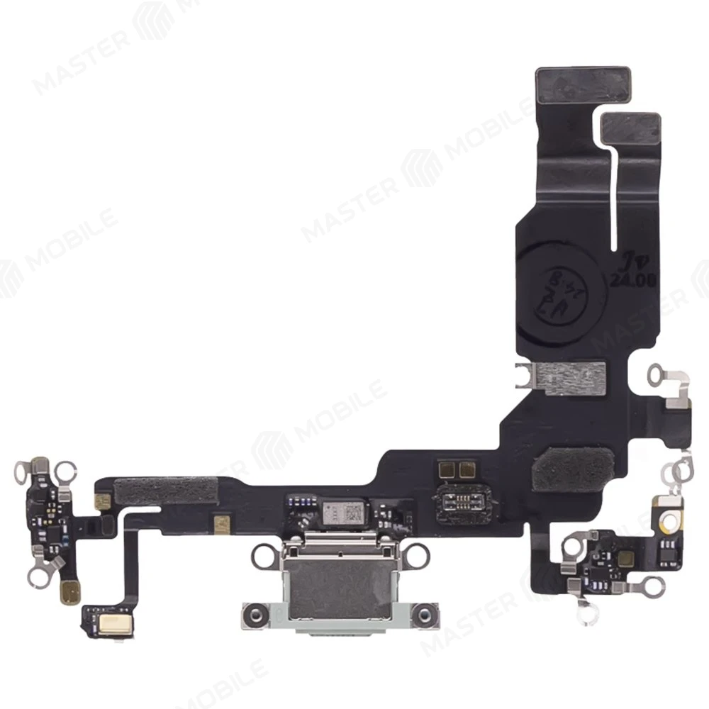 Шлейф для Apple iPhone 15 с комп. + разъем зарядки + микрофон (зеленый) (ORIG100) фото №1
