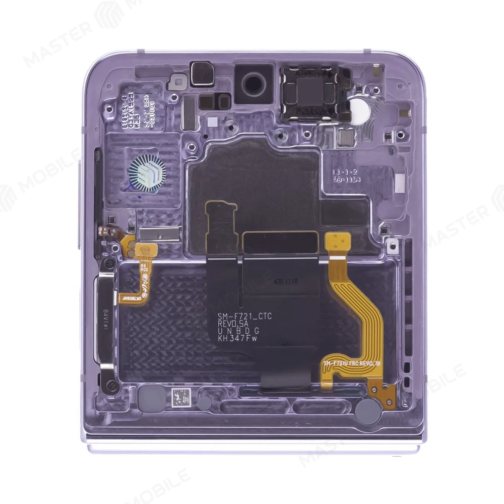 Дисплей для Samsung F721 Galaxy Z Flip 4 + тачскрин (внутренний) (фиолетовый) (в рамке) (ORIG100) (возможен дефект ЛКП) фото №3