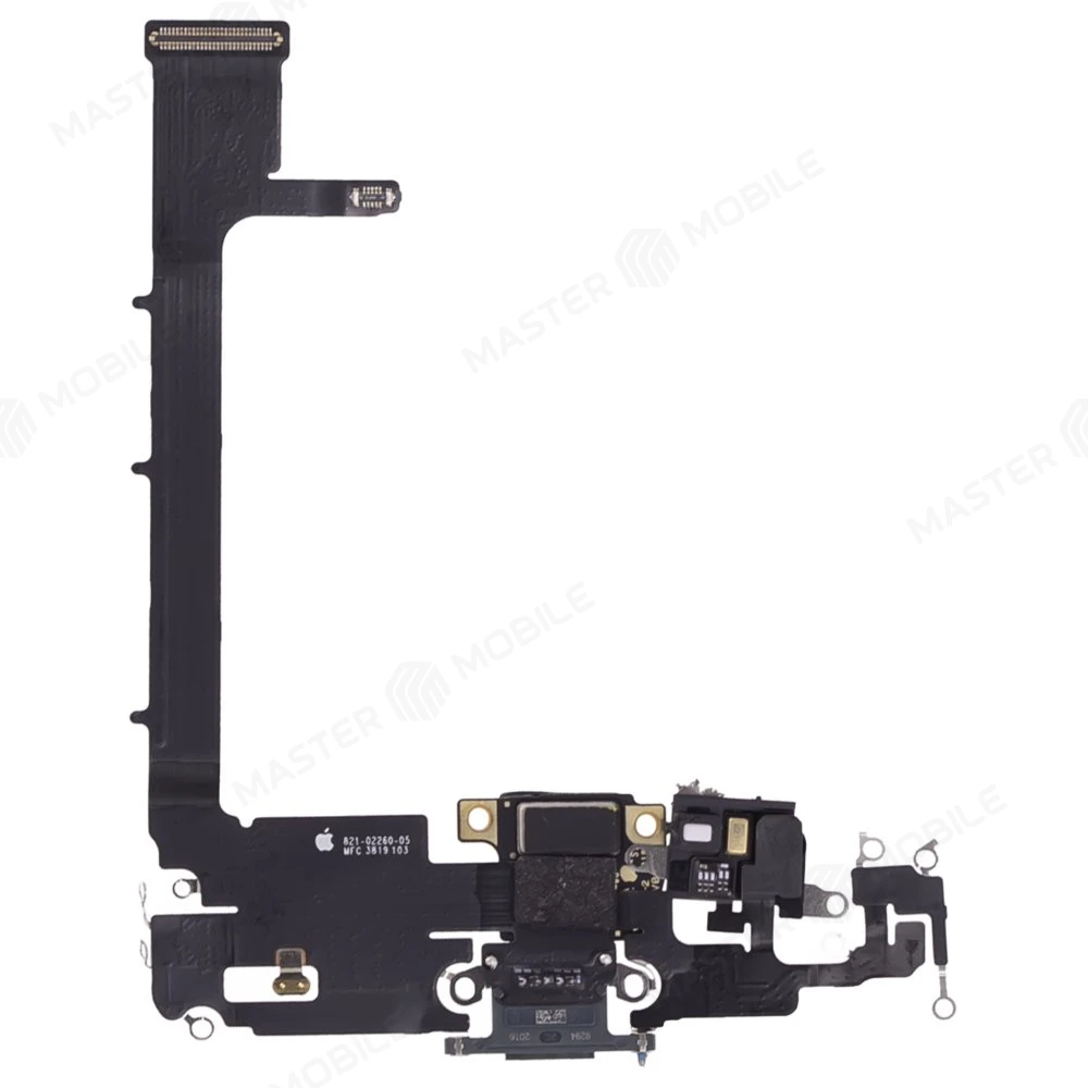 Шлейф для Apple iPhone 11 Pro Max с комп. + разъем зарядки + микрофон (зеленый) (ORIG100) фото №2