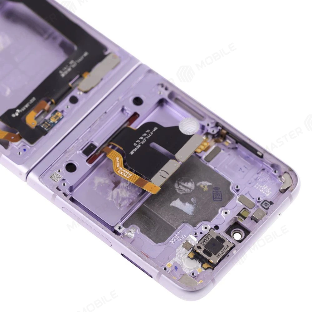 Дисплей для Samsung F711 Galaxy Z Flip 3 + тачскрин (внутренний) (фиолетовый) (в рамке) (ORIG100) (возможен дефект ЛКП) фото №5