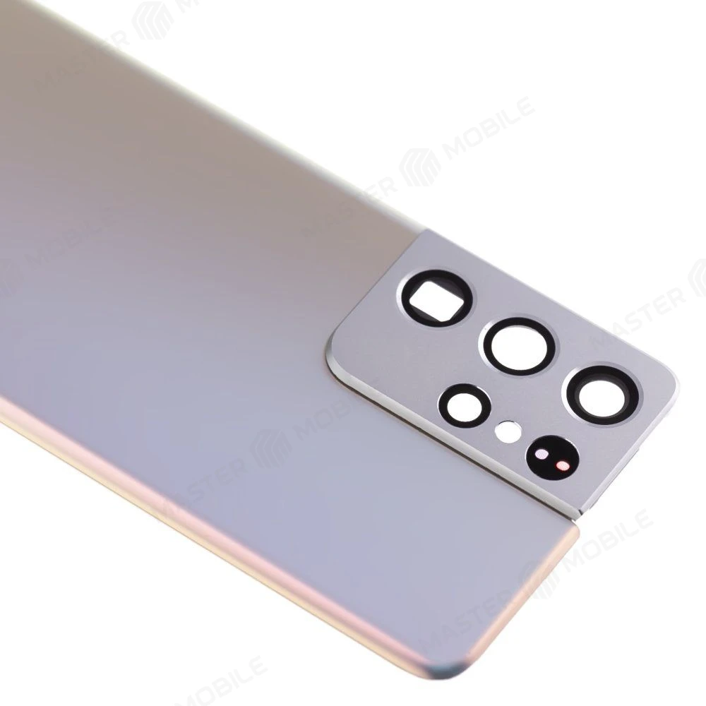 Задняя крышка для Samsung G998 Galaxy S21 Ultra (серебристый) (в сборе со стеклом камеры) фото №3