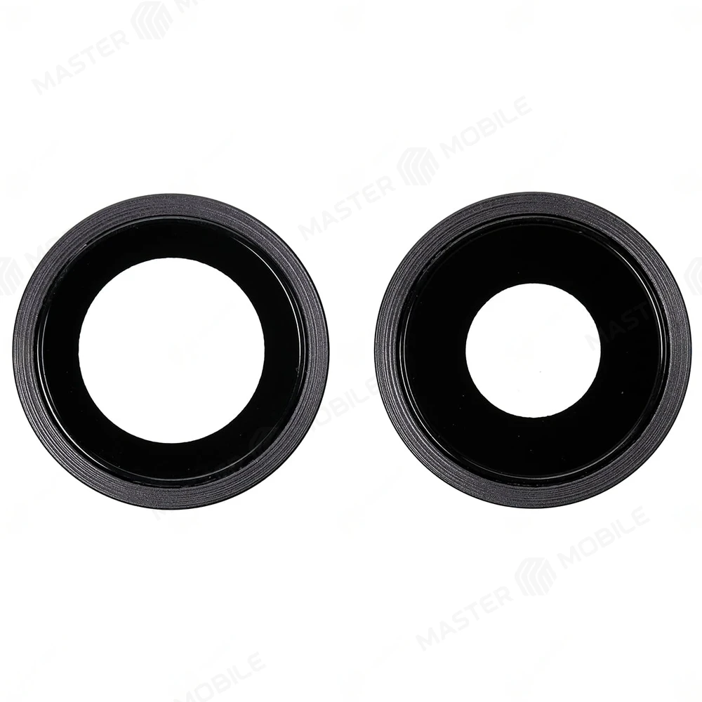 Стекло задней камеры для Apple iPhone 11 (комплект 2 шт.) (черный) (в рамке) фото №1