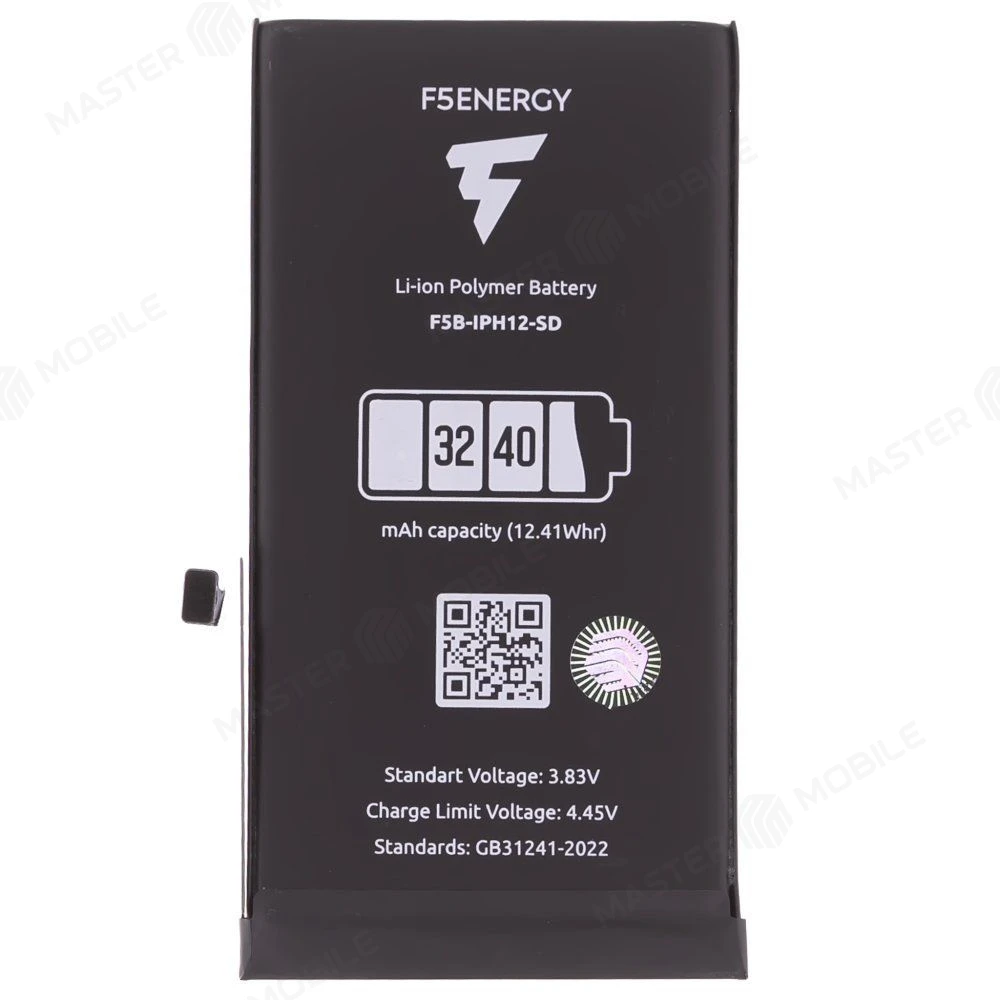 Аккумулятор для Apple iPhone 12 / iPhone 12 Pro (F5ENERGY) (усиленный) (3240 мАч) (SPECIAL EDITION) (SYSTEM DIAGNOSABLE) + двухсторонний скотч фото №1