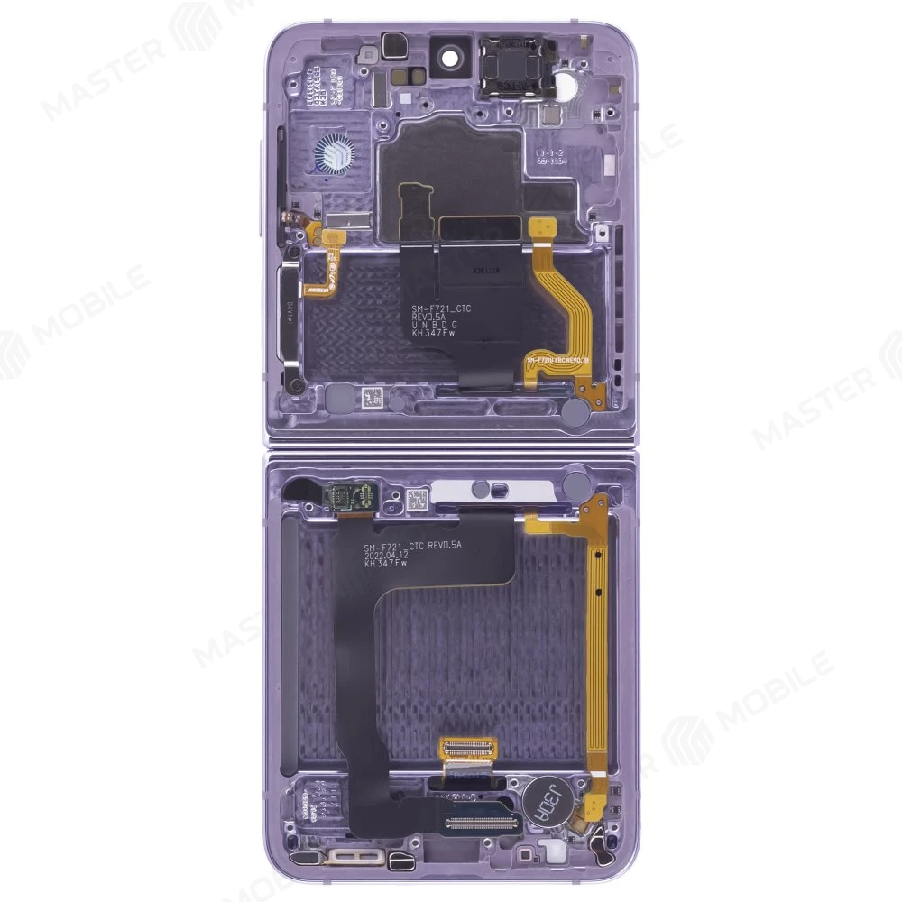 Дисплей для Samsung F721 Galaxy Z Flip 4 + тачскрин (внутренний) (фиолетовый) (в рамке) (ORIG100) (возможен дефект ЛКП) фото №2