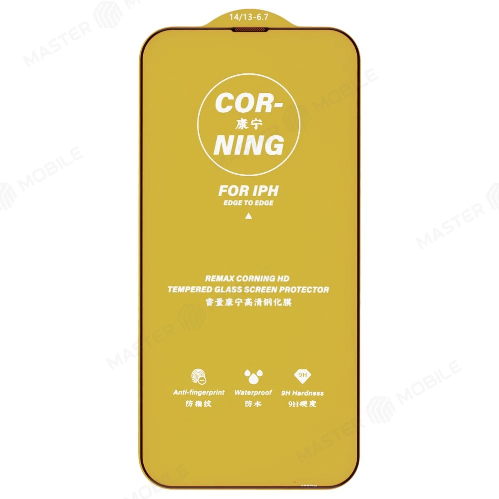 Защитное стекло Remax Corning Glass GL-83 для Apple iPhone 13 Pro Max / iPhone 14 Plus (усиленное) (черный) фото №3