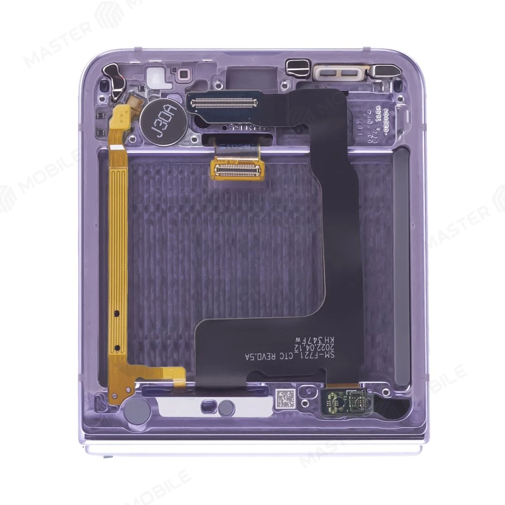 Дисплей для Samsung F721 Galaxy Z Flip 4 + тачскрин (внутренний) (фиолетовый) (в рамке) (ORIG100) (возможен дефект ЛКП) фото №4