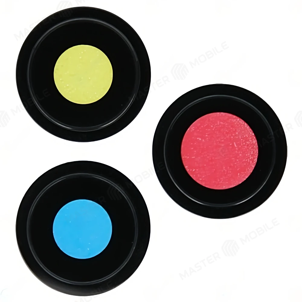 Стекло задней камеры для Apple iPhone 12 Pro (комплект 3 шт.) (черный) (в рамке) 