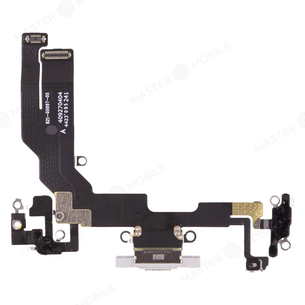 Шлейф для Apple iPhone 16E с комп. + разъем зарядки (белый) (ORIG100) фото №2