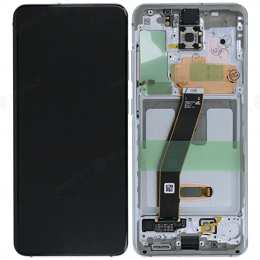 Дисплей для Samsung G980 Galaxy S20 + тачскрин (серебристый) (в рамке) (ORIG100)