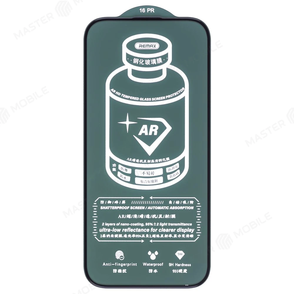 Защитное стекло Remax Corning Glass GL-86 для Apple iPhone 16 Pro (антибликовое) (черный) фото №3