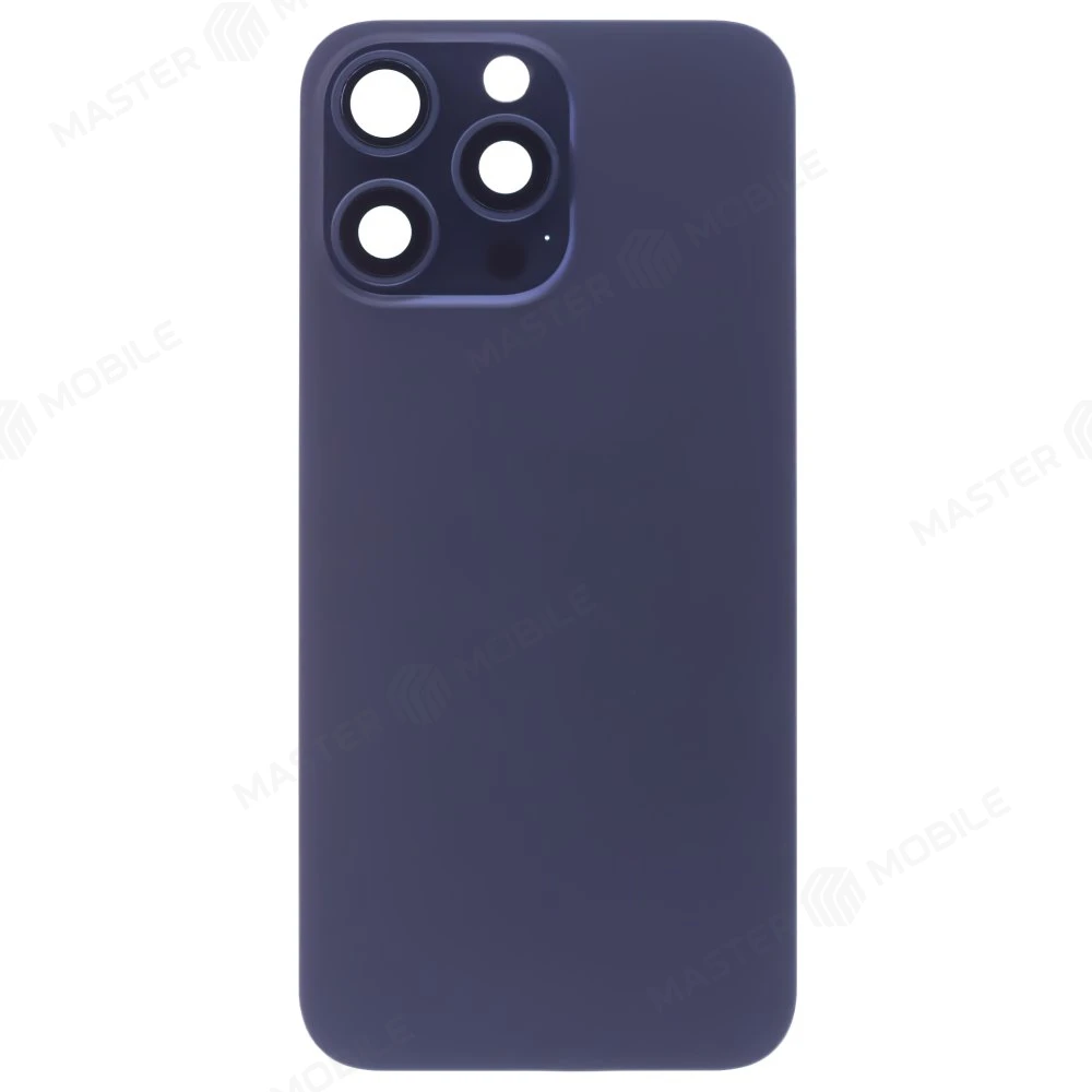 Задняя крышка для Apple iPhone 15 Pro Max (синий) (в сборе со стеклом камеры) (Premium)