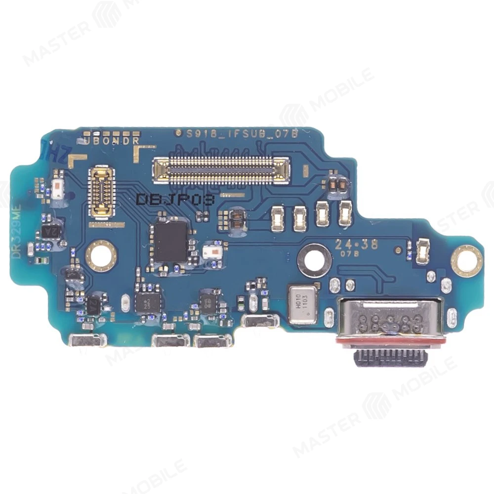 Нижняя плата для Samsung S918 Galaxy S23 Ultra с комп. + разъем зарядки + микрофон + разъем SIM фото №1