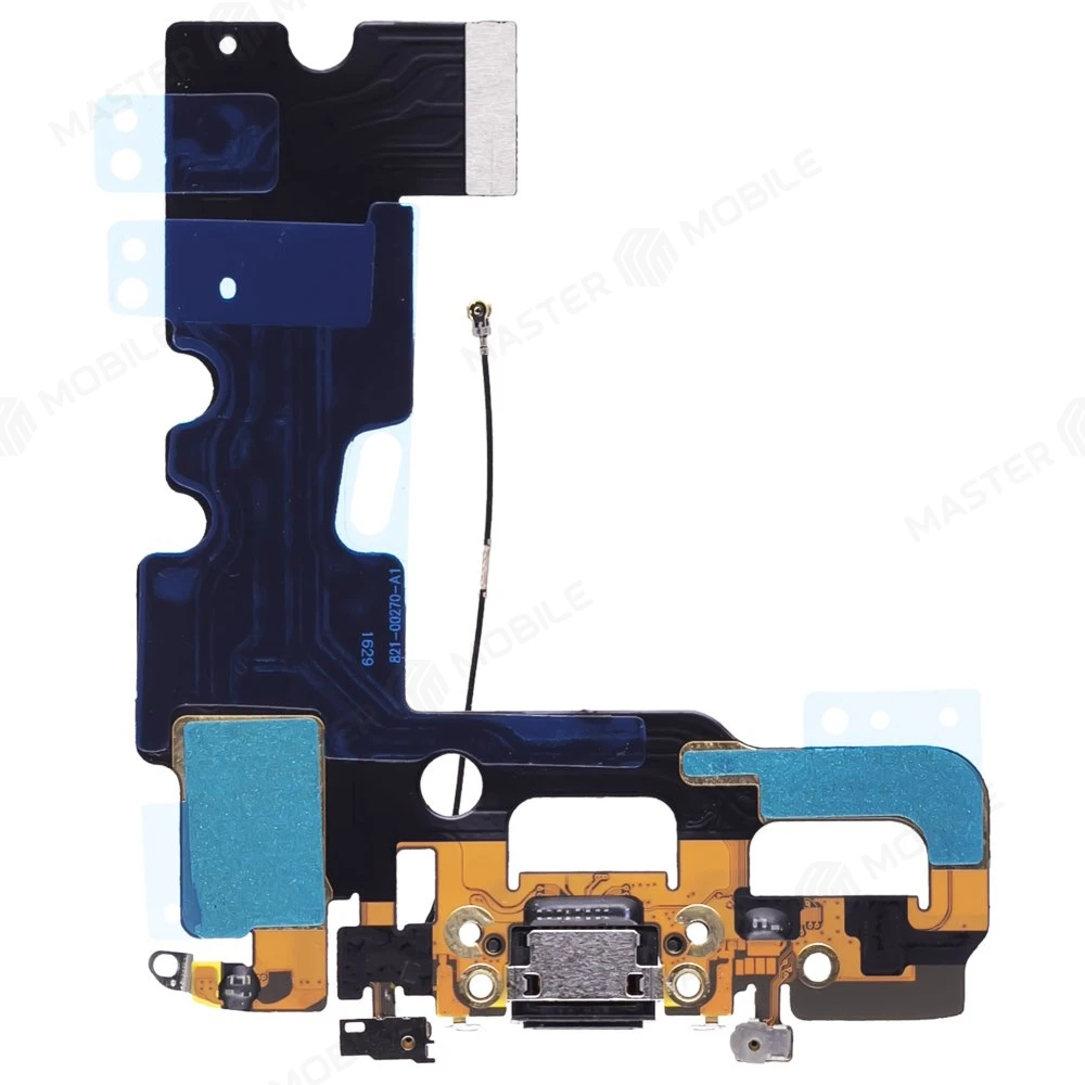 Шлейф для Apple iPhone 7 с комп. + разъем зарядки + микрофон (черный)  фото №2