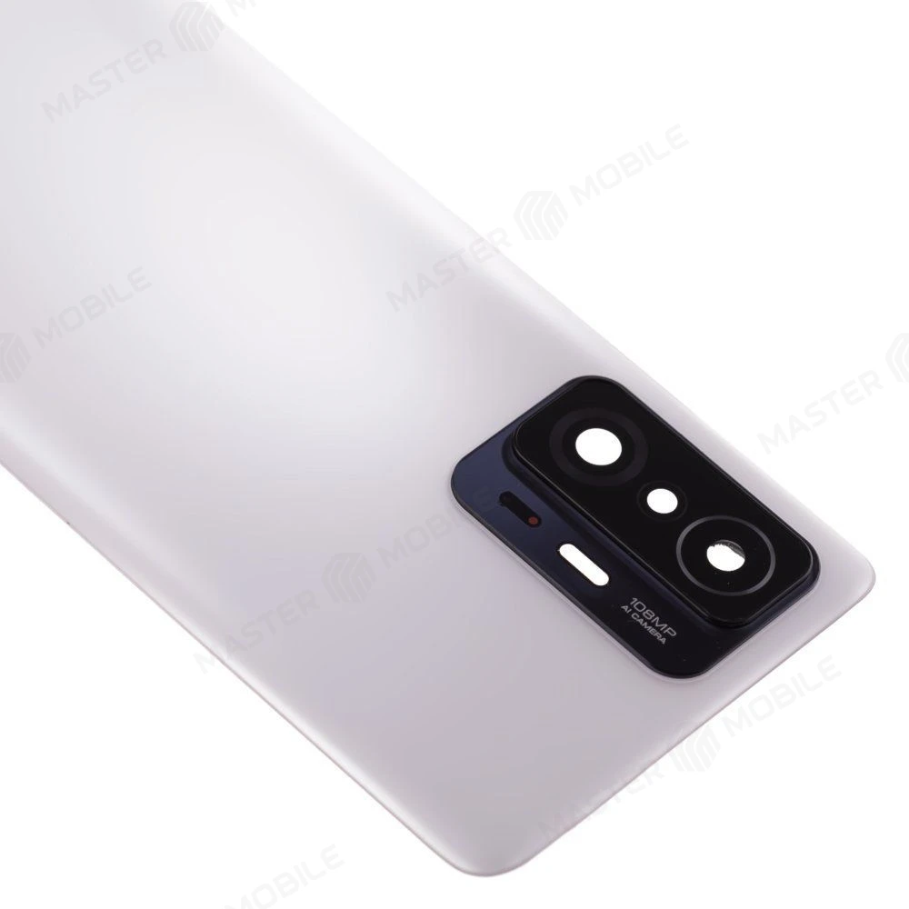 Задняя крышка для Xiaomi 11T (21081111RG) (белый) (в сборе со стеклом камеры) (ORIG100)  фото №3