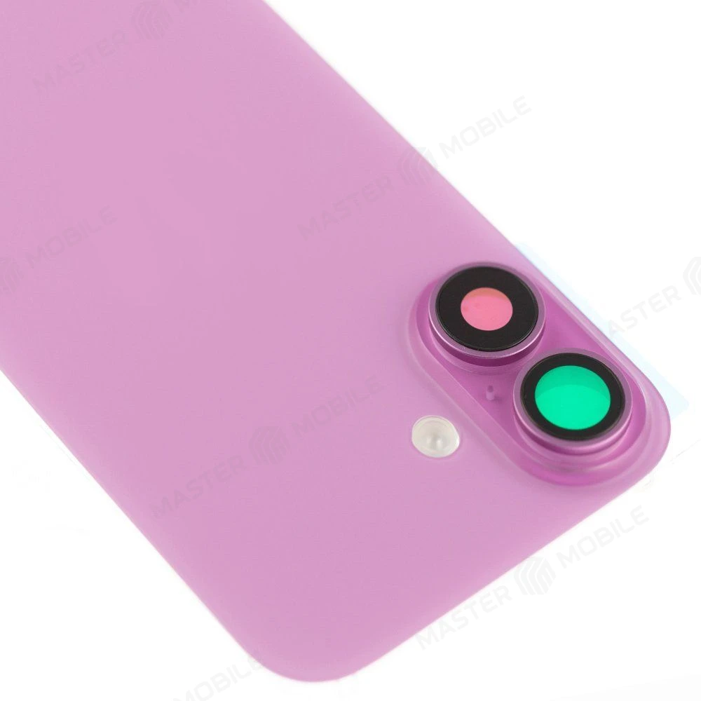 Задняя крышка для Apple iPhone 16 (розовый) (в сборе со стеклом камеры и шлейфом) (Premium)  фото №3
