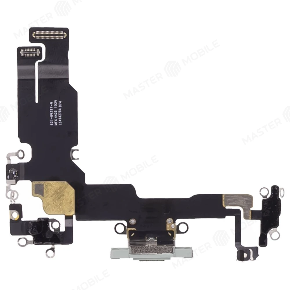 Шлейф для Apple iPhone 15 с комп. + разъем зарядки + микрофон (зеленый) (ORIG100) фото №2