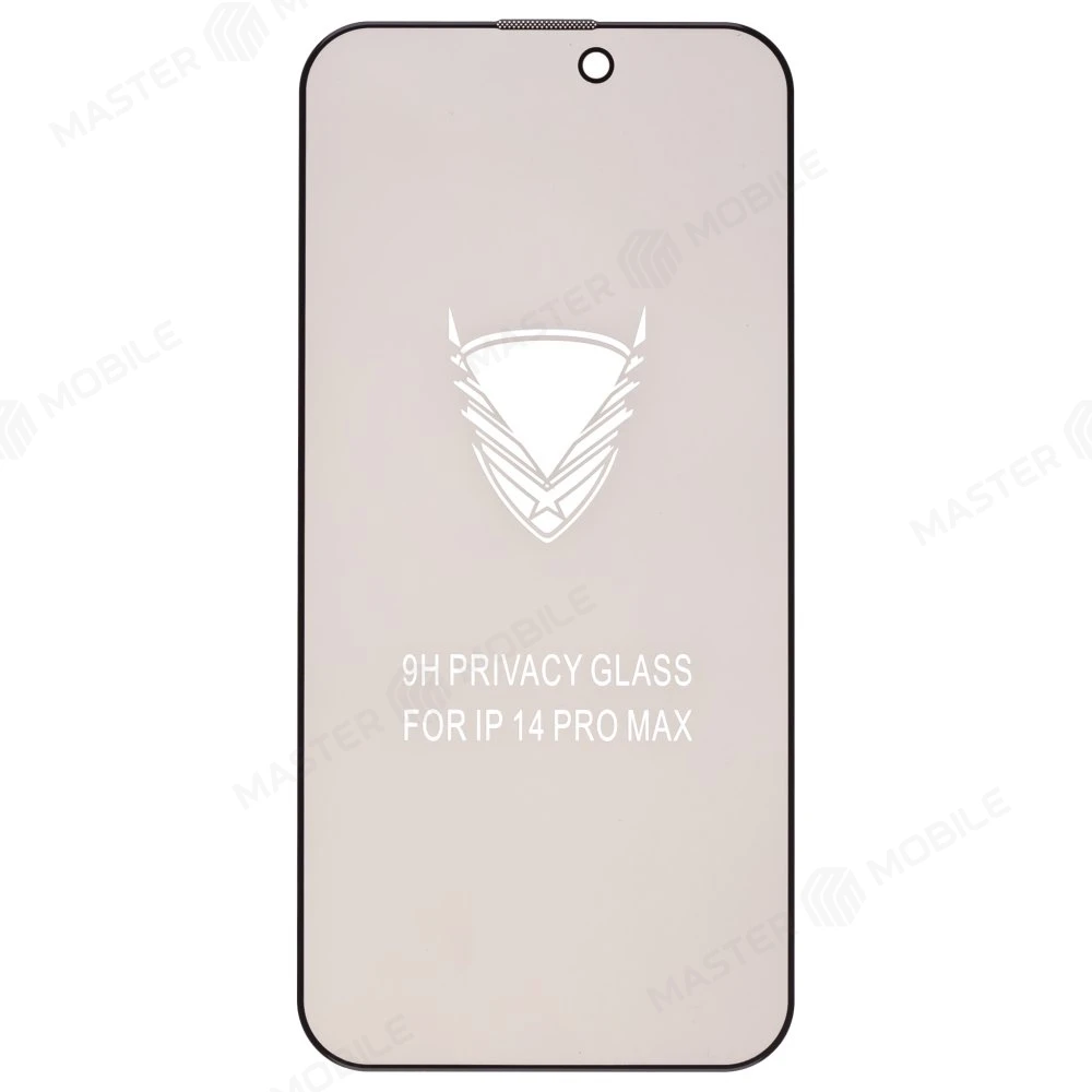 Защитное стекло 3D для Apple iPhone 14 Pro Max (антишпион) (черный) 