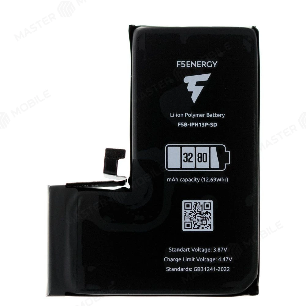 Аккумулятор для Apple iPhone 13 Pro (F5ENERGY) (усиленный) (3280 мАч) (SPECIAL EDITION) (с верификацией) + двухсторонний скотч