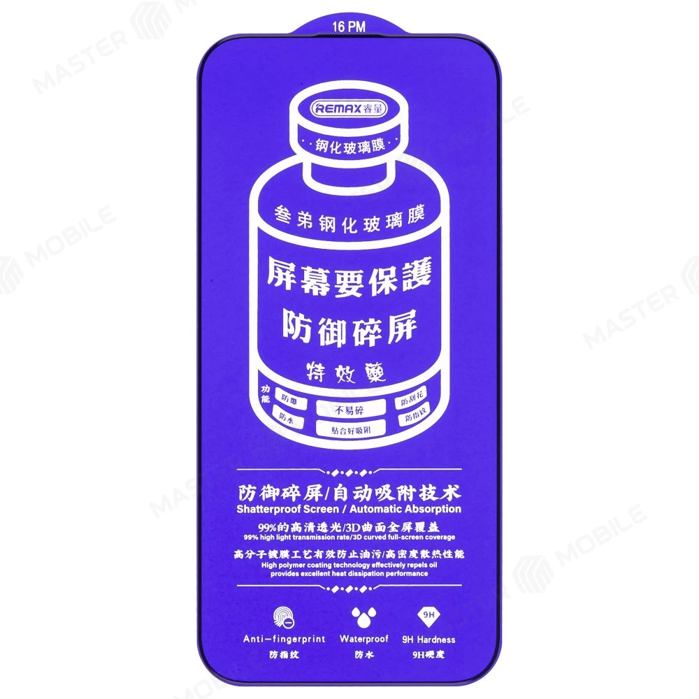 Защитное стекло Remax Medicine Glass GL-27 для Apple iPhone 16 Pro Max (черный) фото №3