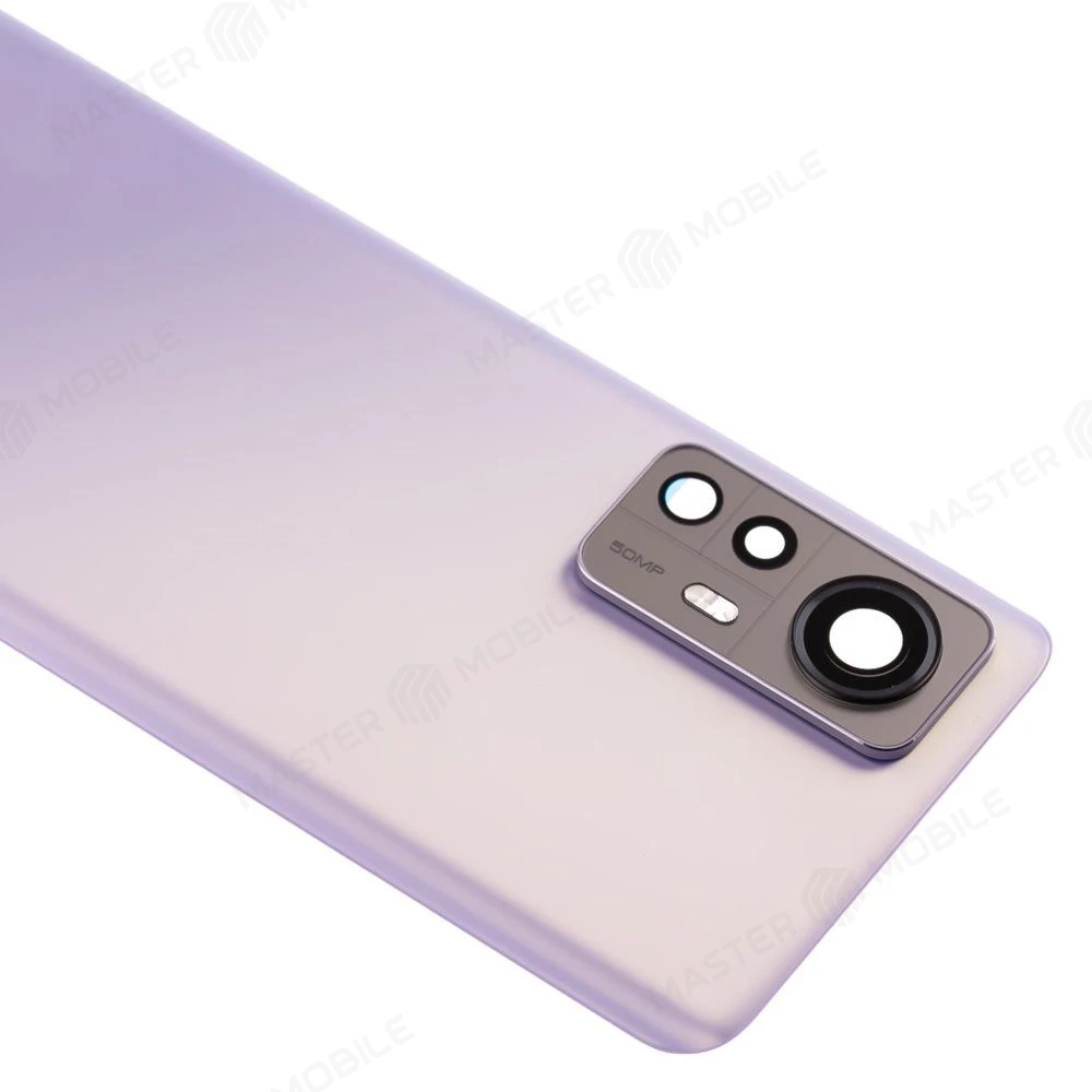 Задняя крышка для Xiaomi 12 (2201123G) / 12X (2112123AG) (фиолетовый) (в сборе со стеклом камеры) (ORIG100) фото №3