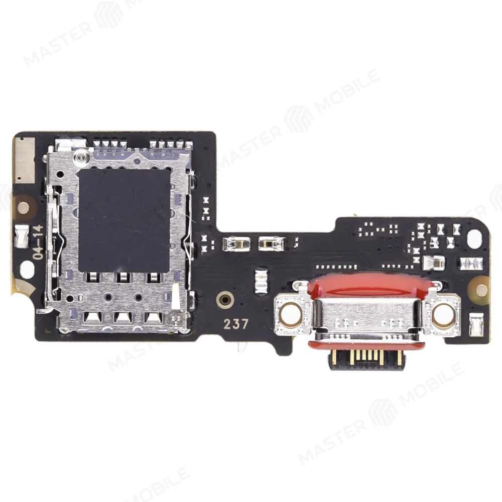 Нижняя плата для Xiaomi Redmi Note 14 Pro 5G (24090RA29G) / Poco X7 (24095PCADG) с комп. + разъем зарядки + микрофон + разъем SIM фото №2