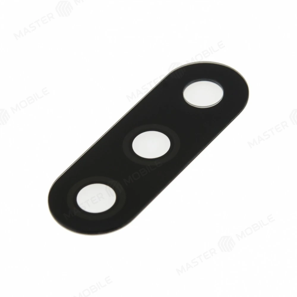 Стекло задней камеры для Samsung M015 Galaxy M01 (без рамки) (черный) фото №1