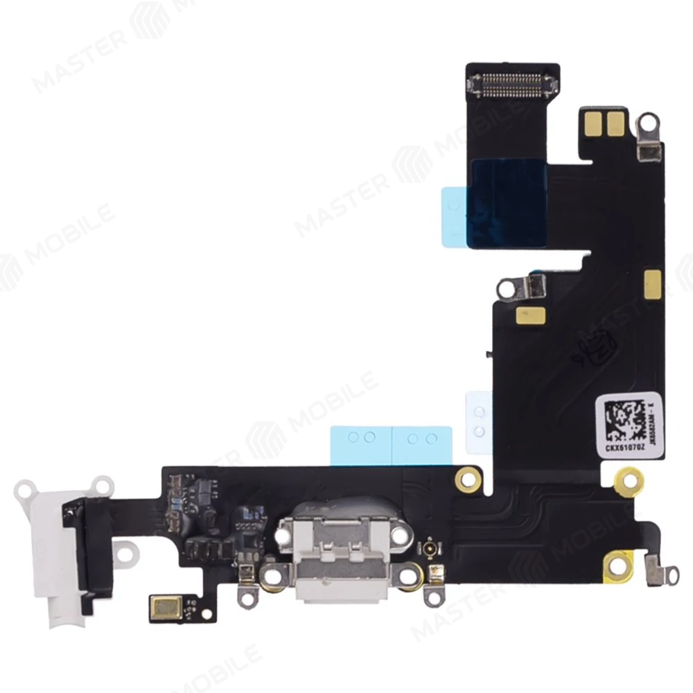 Шлейф для Apple iPhone 6 Plus с комп. + разъем зарядки/гарнитуры + микрофон (белый)  фото №1