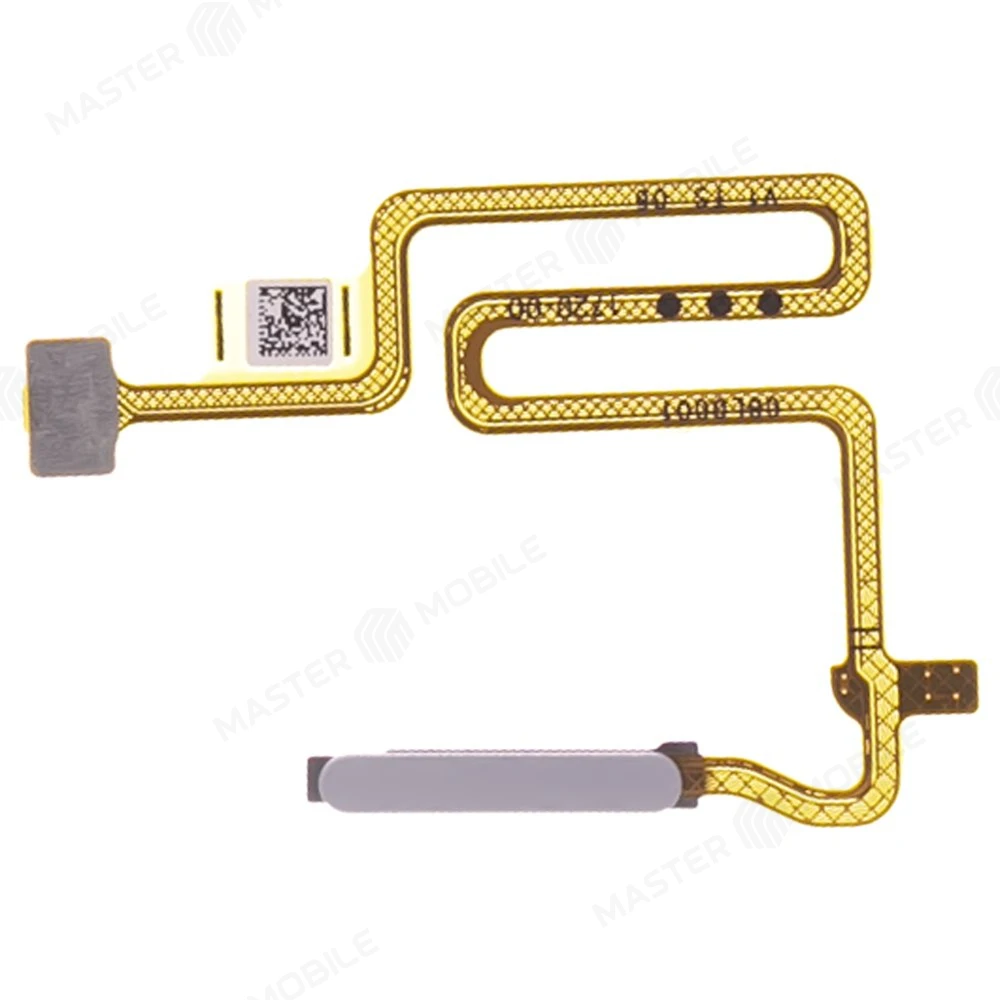 Шлейф для Realme 9 5G (RMX3474) с комп. + сканер отпечатка пальца (кнопка включения) (серебристый)  фото №1