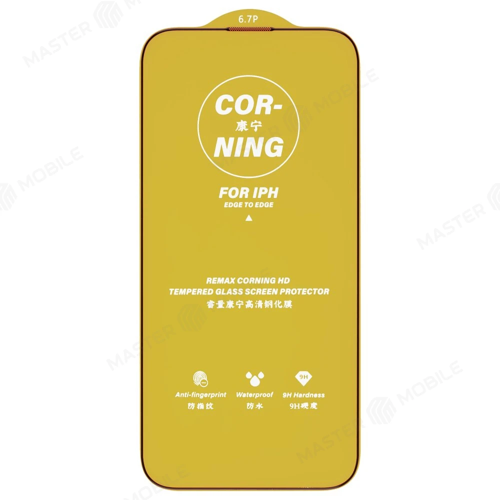 Защитное стекло Remax Corning Glass GL-83 для Apple iPhone 14 Pro Max (усиленное) (черный) фото №3