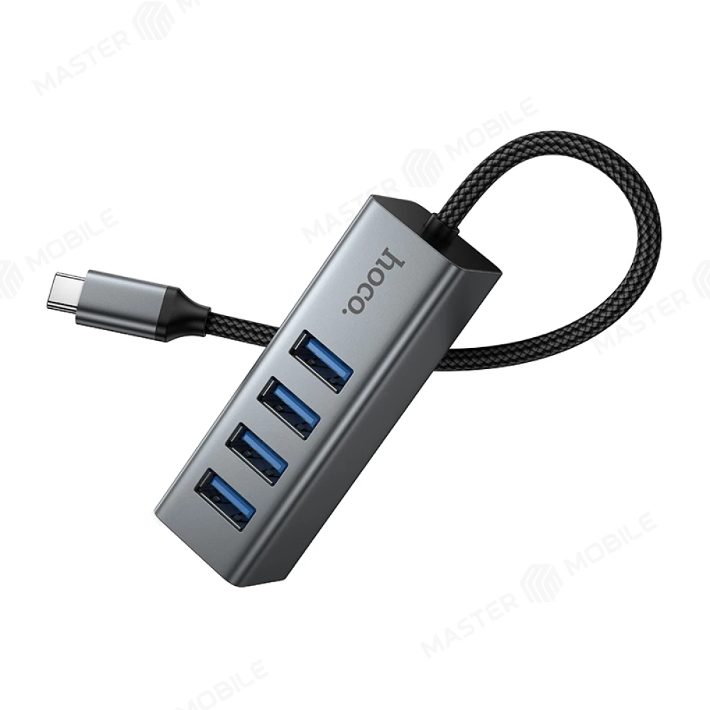 Разветвитель USB Hub Hoco HB1С 4 USB - TypeC (серый) фото №3