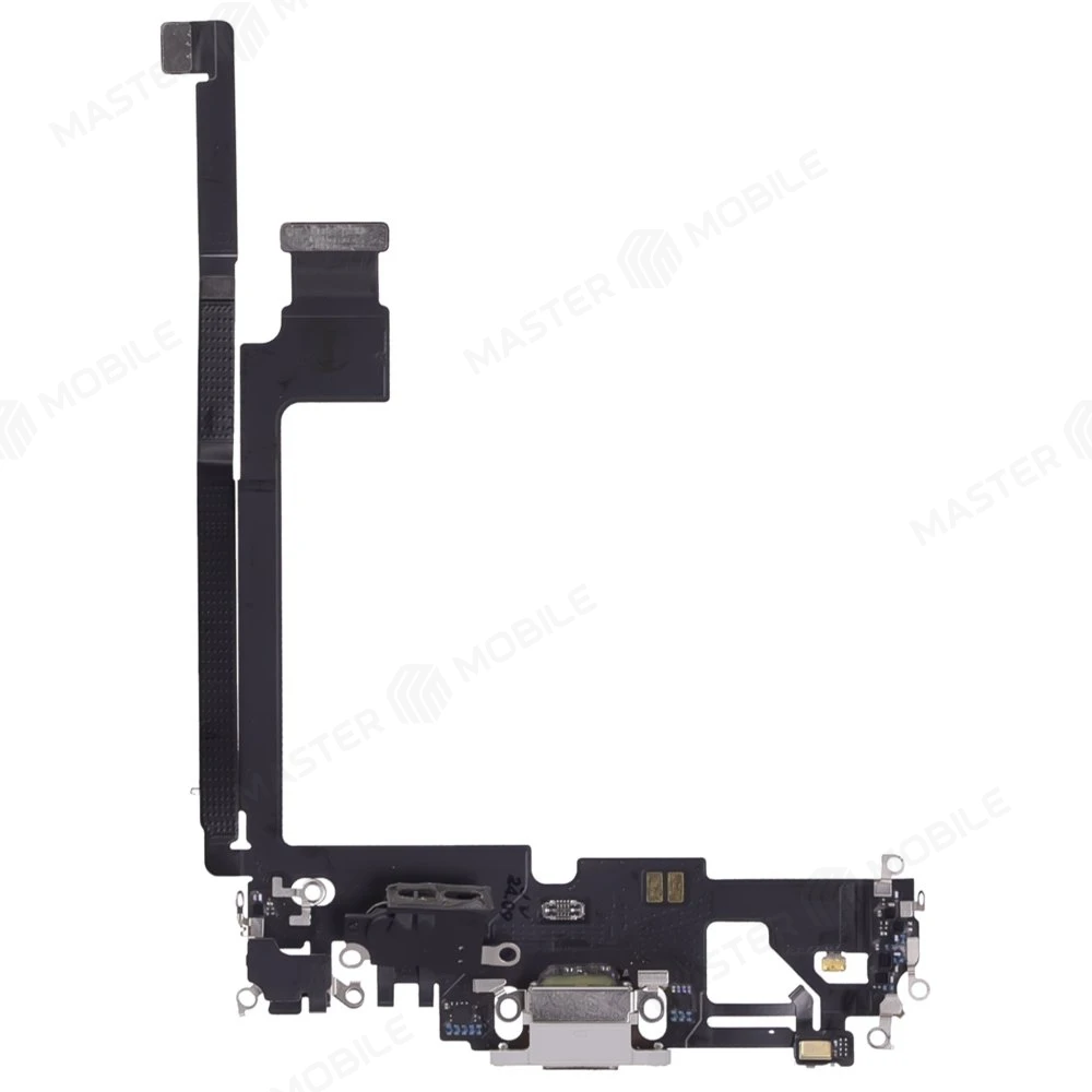 Шлейф для Apple iPhone 12 Pro Max с комп. + разъем зарядки + микрофон (белый) (ORIG100)