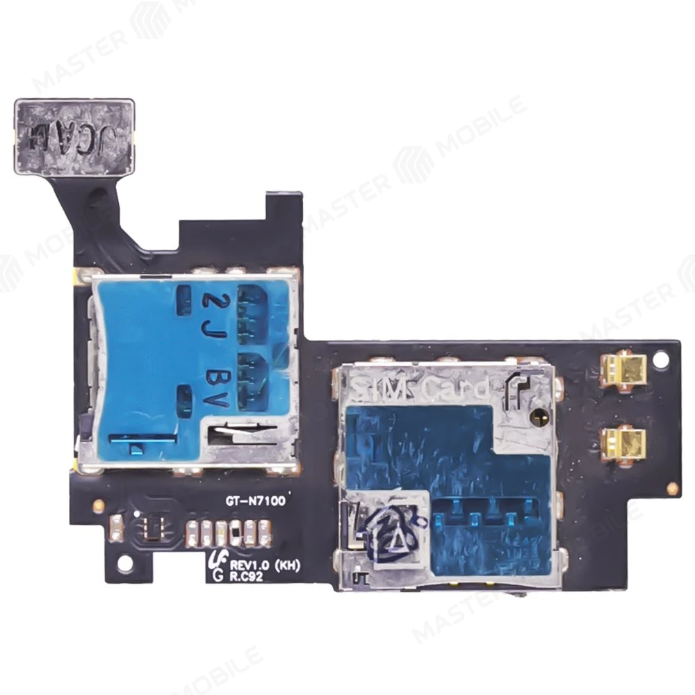 Шлейф для Samsung N7100 Galaxy Note 2 с комп. + разъем SIM + считыватель карты памяти  фото №1