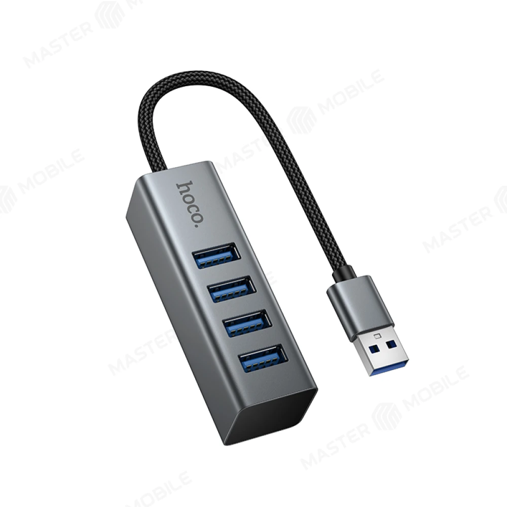 Разветвитель USB Hub Hoco HB1B 4 USB - USB (серый) фото №1